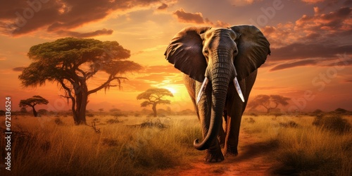 Dusky Majesty: The Elephant's Twilight Stroll