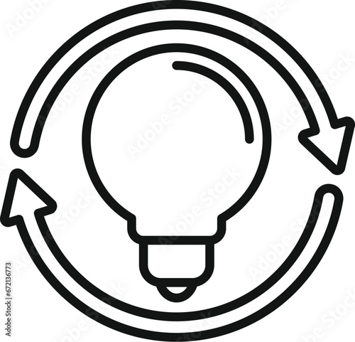 New bulb idea realization icon outline vector. Business vision. Personal challenge