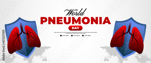 world pneumonia day banner design
