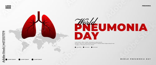 world pneumonia day banner design
