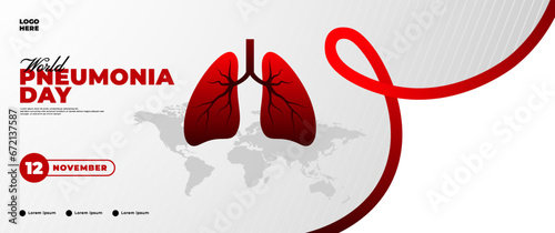 world pneumonia day banner design photo
