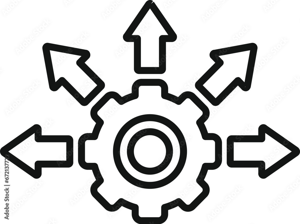 Gear victory success icon outline vector. Human training. Mentor victory Gear victory success icon outline vector. Human training. Mentor victory