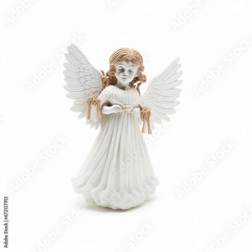 Christmas Angel Miniature on White Background