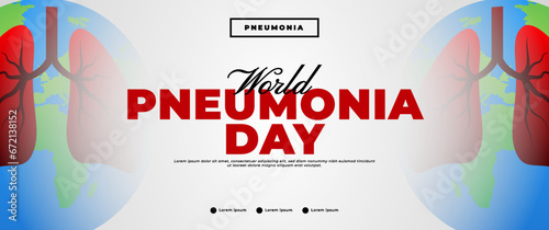 world pneumonia day banner design
