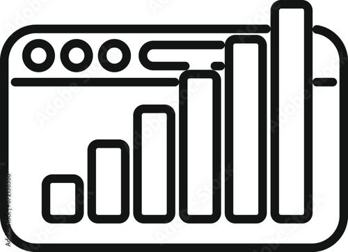 Online realization graph icon outline vector. Purpose vision. Ability goal