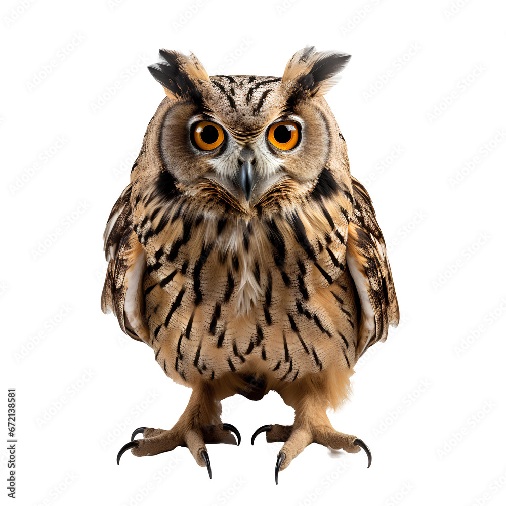 Naklejka premium great horned owl png. brown owl png. owl png. owl isolated png