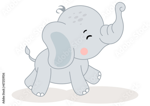 Cute baby elephant running isolated © soniagoncalves