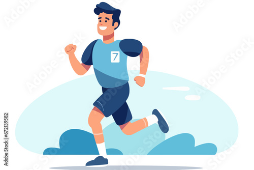 man running jogging sport exercise healthy character, vector design illustration Generative AI