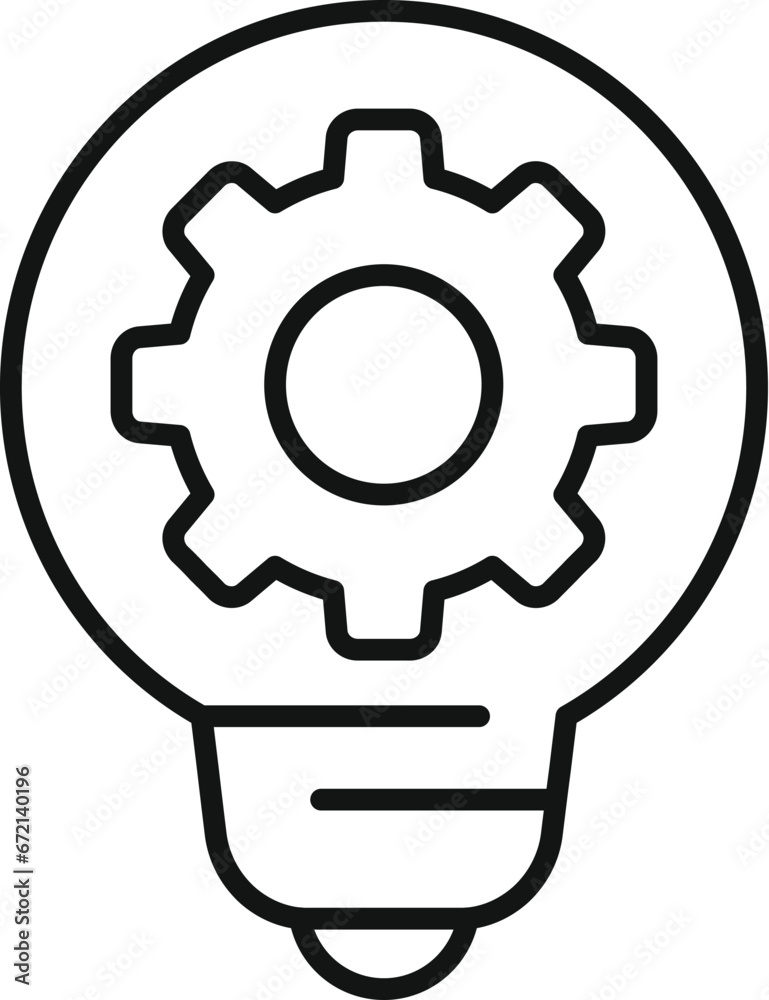 Bulb gear idea icon outline vector. Goal mental. Training mentor success Bulb gear idea icon outline vector. Goal mental. Training mentor success