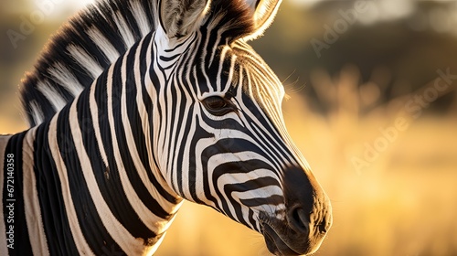 Closeup shot of a zebra within the wild