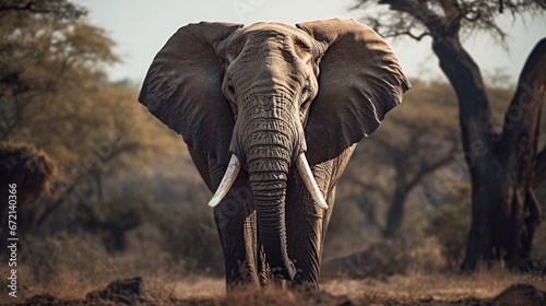 Closeup shot of a monster elephant within the safari © Akbar