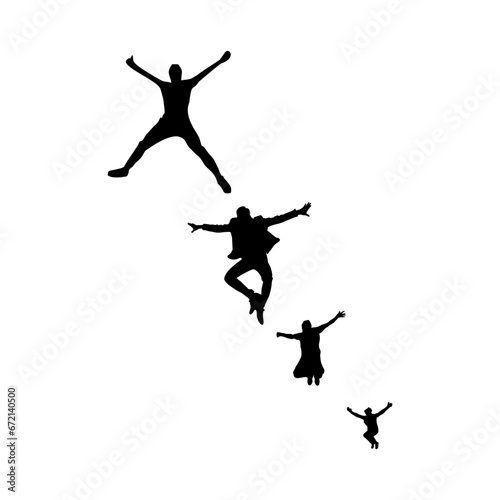 silhouette of a jumping child