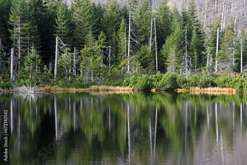 Staw Smreczynski, jezioro górskie, Tatry Zachodnie, jesień