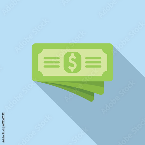 Cash bank money icon flat vector. Stack check. App credit wallet
