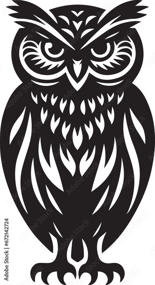 Owl Vector Silhouette, Cute Owl Silhouette