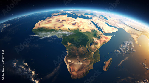 Africa continent from space. Satellite view