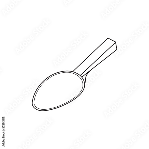 Hand drawn Kids drawing Cartoon Vector illustration medicine measuring spoon Isolated in doodle style