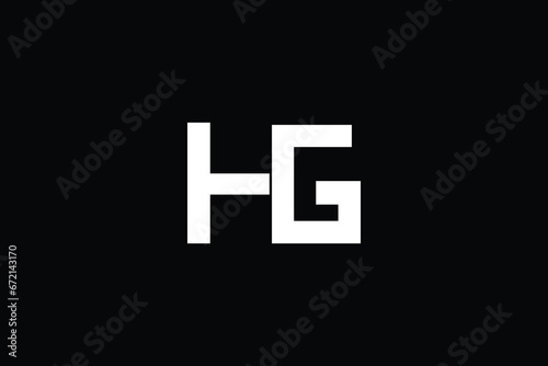 Abstract modern letter HG logo design

