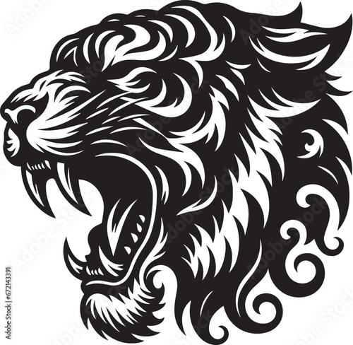 Tiger Heads Silhouette SVG Shapes Of Tigers Illustration