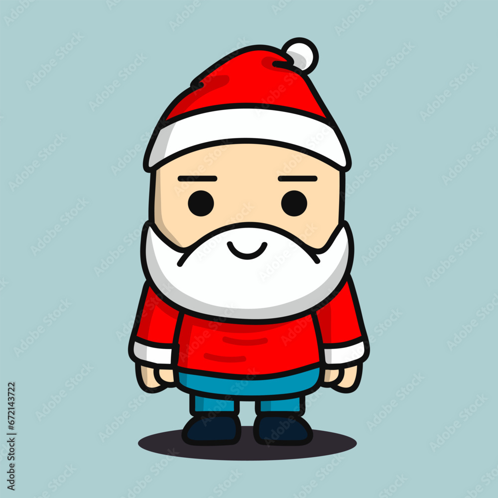 Cartoon Santa Claus character in minimal flat style. Christmas vector icon, pictogram, symbol. Bold line design Cartoon Santa Claus character in minimal flat style. Christmas vector icon, pictogram, symbol. Bold line design