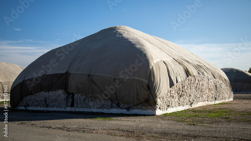industrial raw material cotton in the outdoor storage