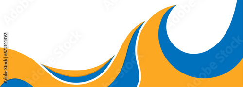 Color wave. Blue and orange dynamic shapes. Template for banners, covers, posters, flyers and creative ideas