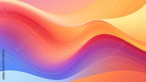 Gradient Trendy waves colorful background wallpaper. 3D render creative swoosh style soft lines. Abstract design wavy pattern vector illustration wallpaper. Created with Ai