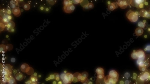 【エフェクト素材】オレンジと黄色のキラキラ枠【effect】