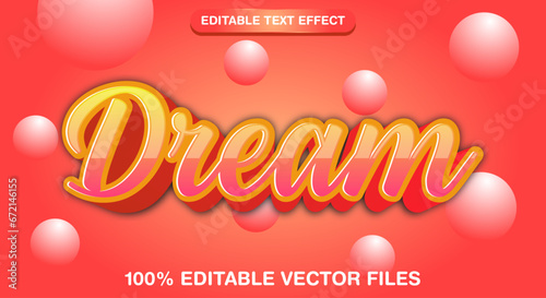 Editable 3D text effect dream style Template