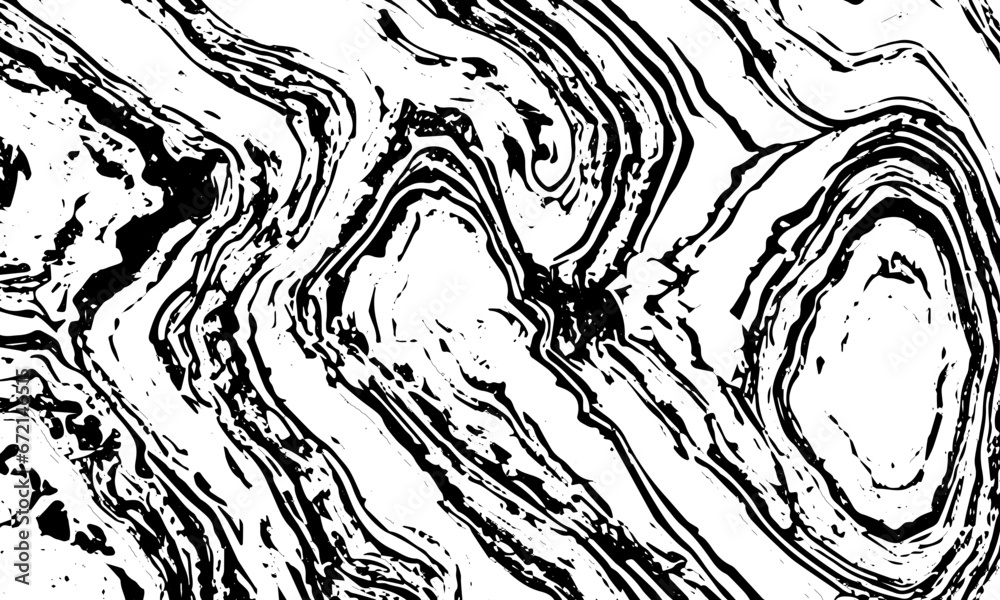 Fototapeta premium Grunge old detailed black abstract texture. Lines, veins, cracks, stone, marble. Vector background.