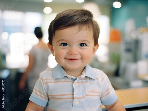 Smiling Baby IT Expert: An Irresistible Stock Photo