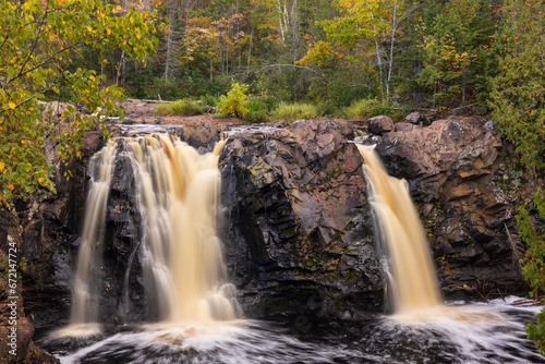 Little Manitou Falls Waterfall In Autumn