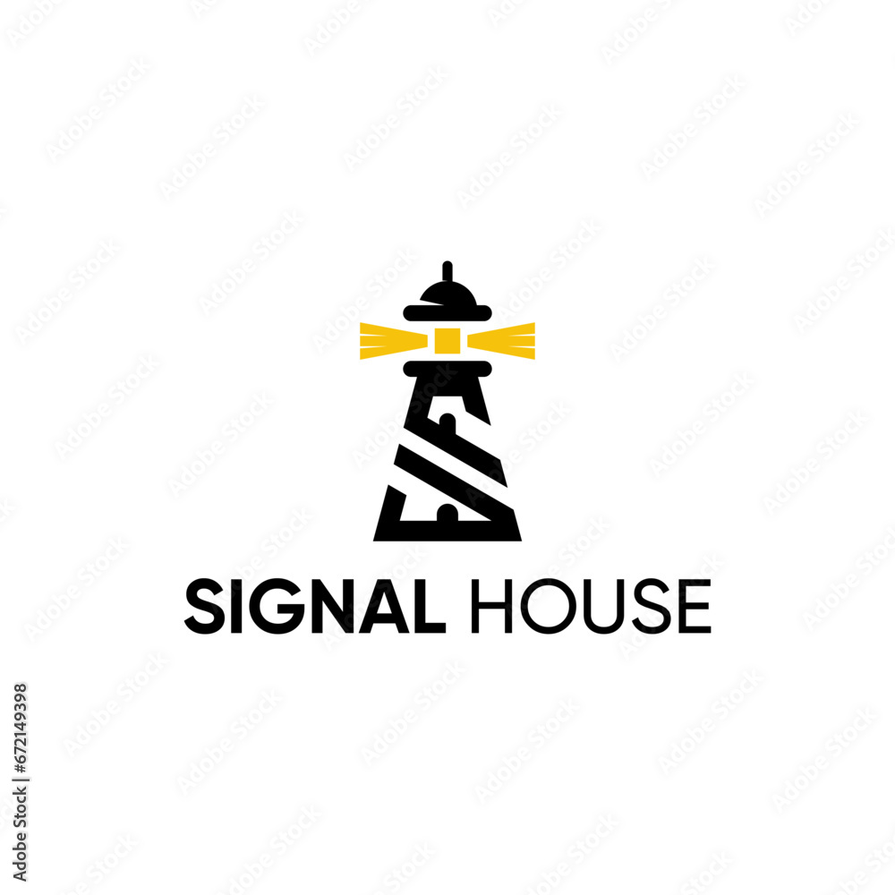 modern letter S lighthouse vector illustration