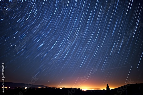 a star trails in the sky