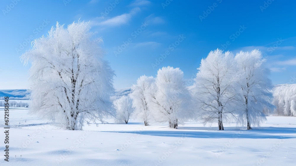 Scene see of mountains secured in snow and harvest time trees Scene see of mountains secured in snow and harvest time trees