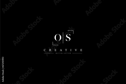 minimalist OS initial logo with simple vertical stroke line in black photo
