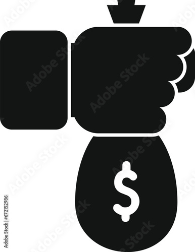 Take money bag icon simple vector. Currency atm safe. Business finance