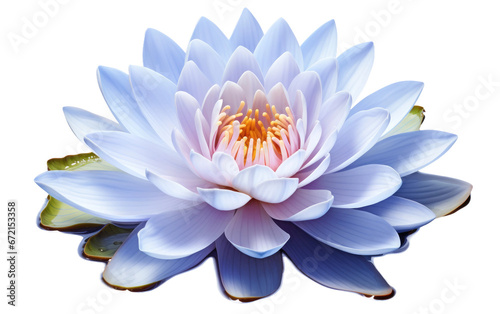 Aqua Elegance Capturing the Beauty of Water Lily Flower on White or PNG Transparent Background.
