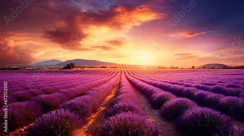 Sun-kissed lavender fields, a symphony of vibrant purple. Generative Ai.NO.02