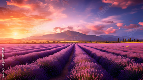Sun-kissed lavender fields, a symphony of vibrant purple. Generative Ai.NO.03