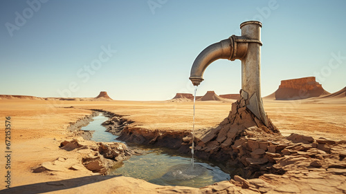 A faucet in the middle of the desert