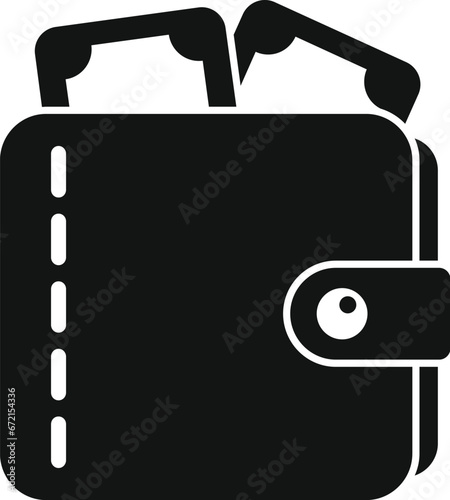 Full wallet of cash icon simple vector. Payment stack. Paper safe