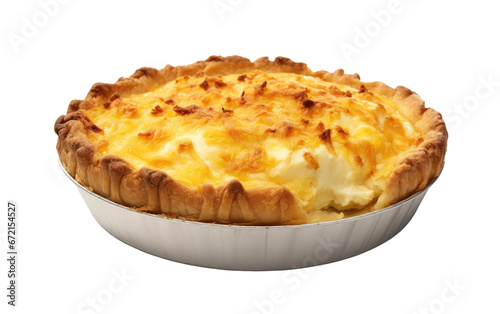 Potato Paradise Savoring the Warmth of Baked Potato Pie on White or PNG Transparent Background.