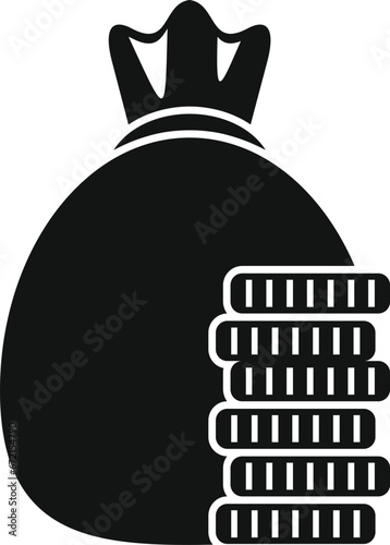 Coins money bag icon simple vector. Finance payment. Investment safe credit