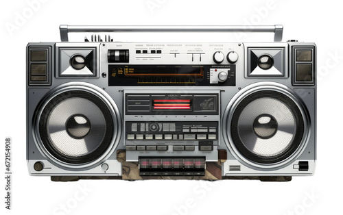 Portable Beats Navigating the Sounds of a Boombox on White or PNG Transparent Background.