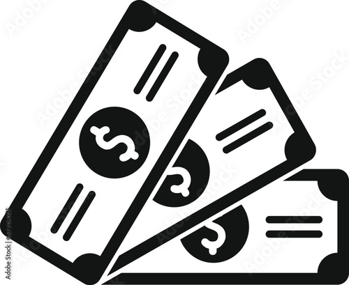 Cash money banknotes icon flat vector. Sign funds. Paper safe wallet