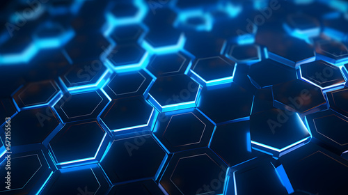 blue hexagon background  Abstract blue technology hexagonal background  wall background. background texture. wall with textured hexagons 3d render