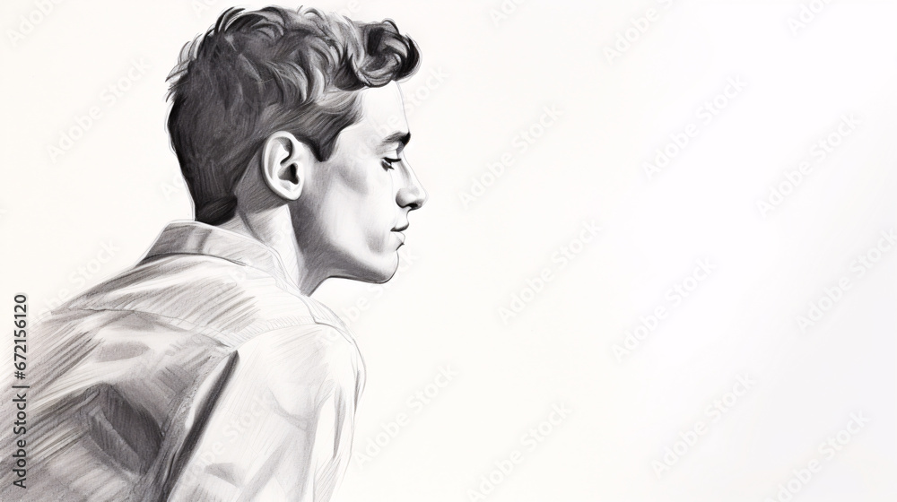 Black Pencil Sketch of man on White Background, Perfect for Editorial Illustrations and Website Design. Black Pencil Sketch of man on White Background, Perfect for Editorial Illustrations and Website Design.