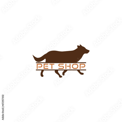 Pet shop dog logo isolated on transparent background
