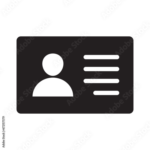 ID Card icon collection. Employee clerk card, driver license, Identification card, staff identification card symbol. Design for website and mobile app.